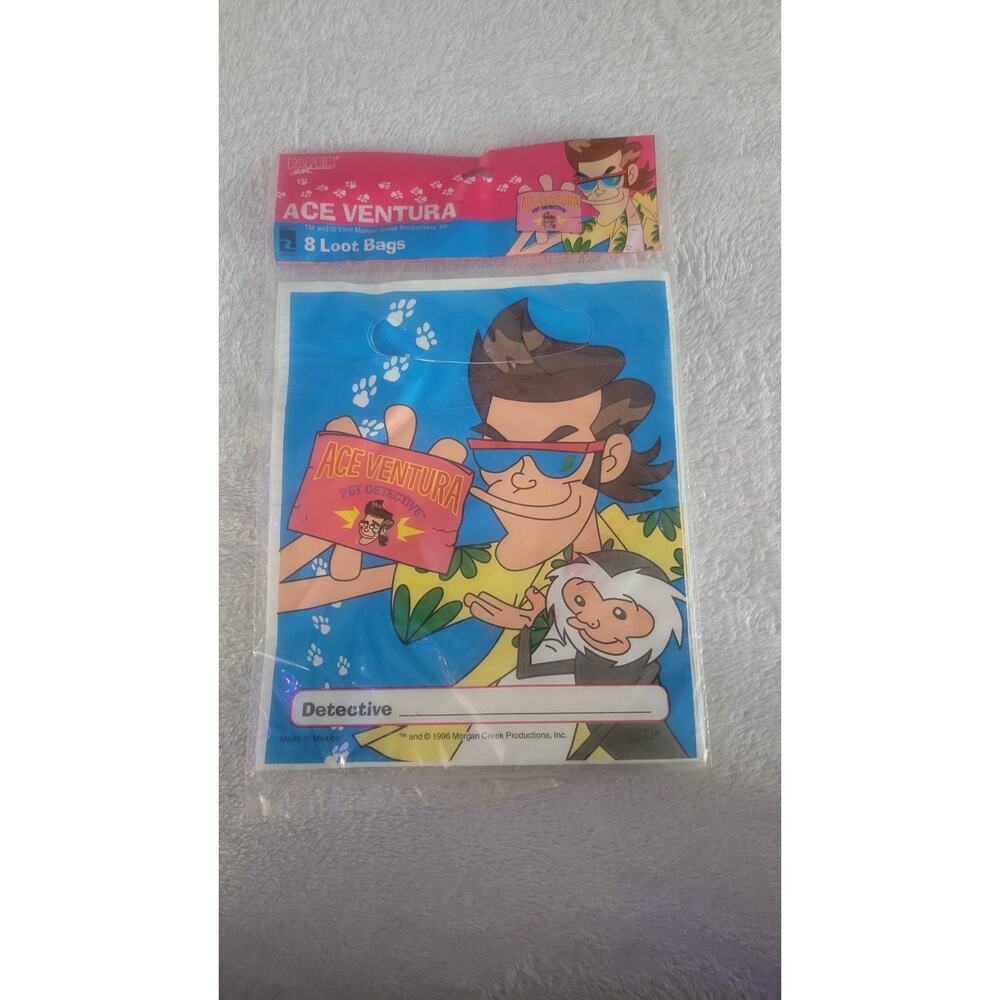 1996 Ace Ventura Pet Detective Loot Bags Vintage Party Favor NOS Sealed